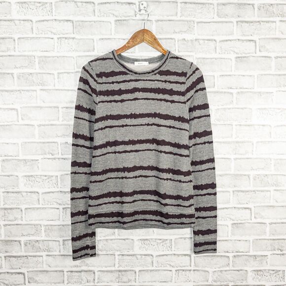 A.L.C. Conlo Striped Crew Sweater in Gray striped Size Small - Picture 1 of 8